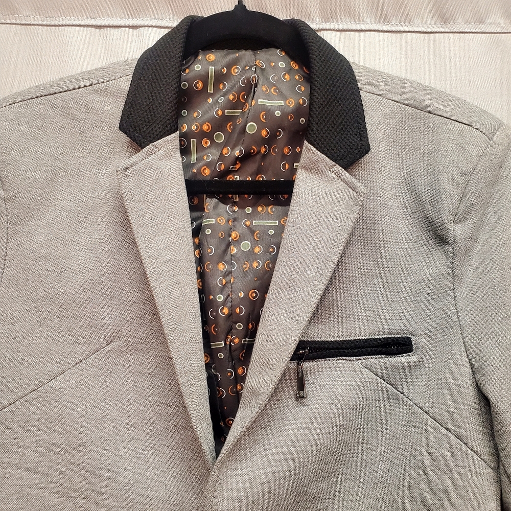 RR Perruzo Men Gray Blazer Size M